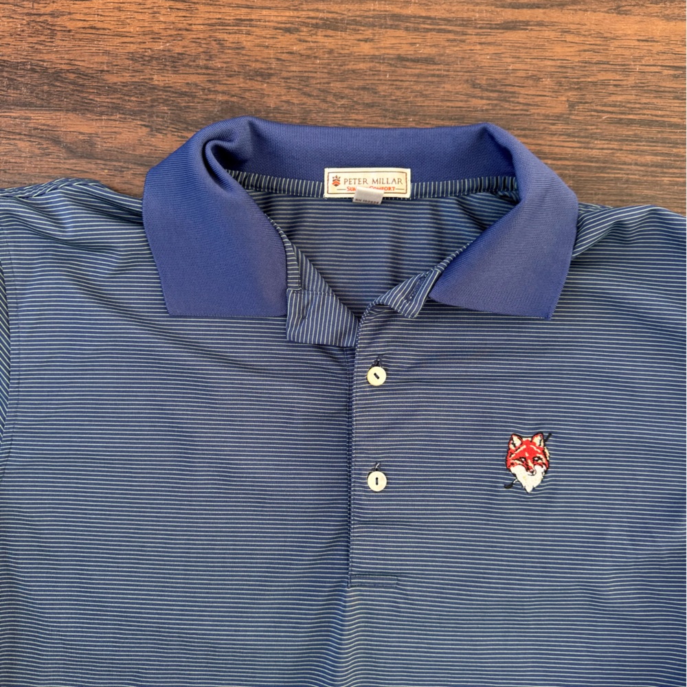 Peter Millar Summer Comfort Medium Golf Polo Shirt Fox Logo